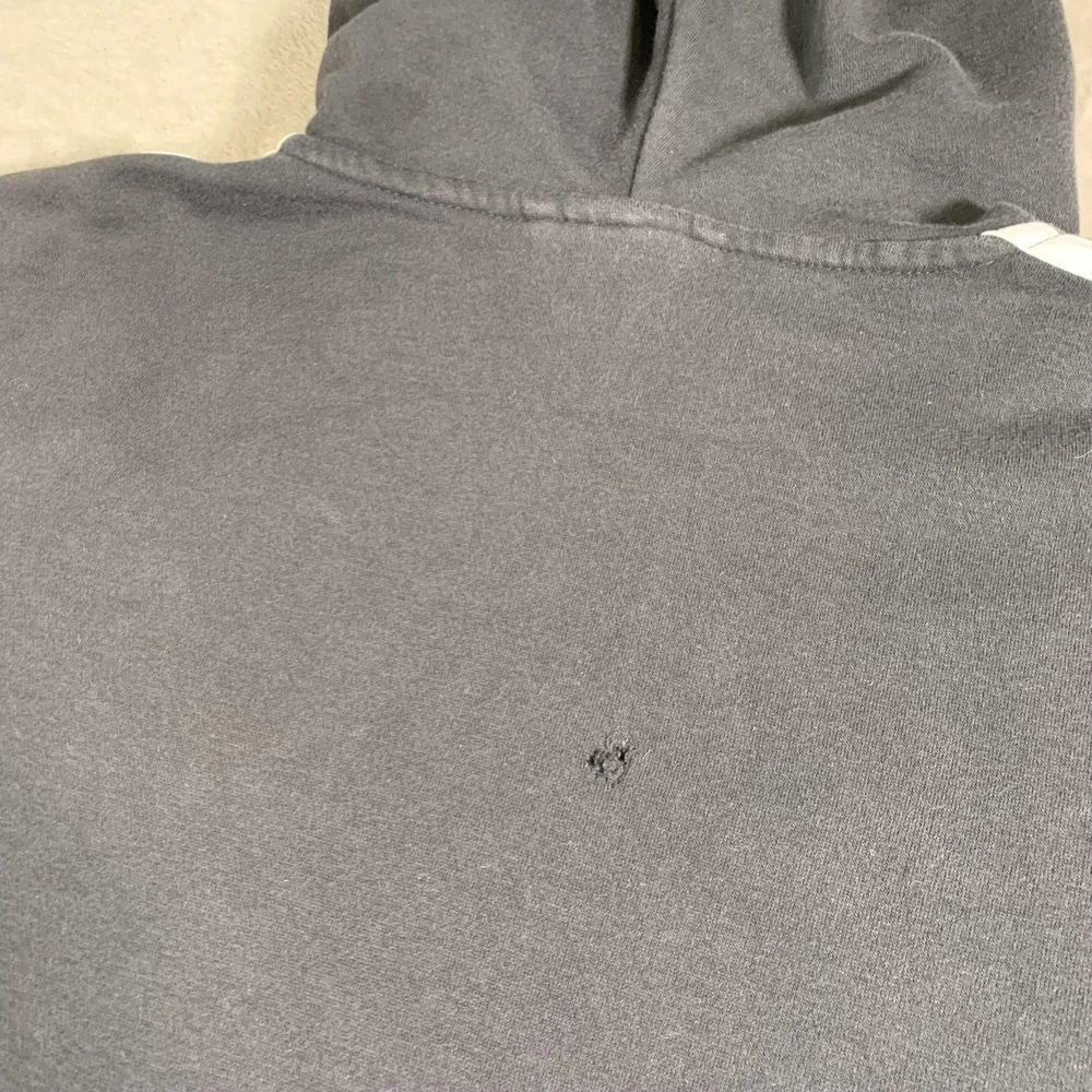 Adidas Hoodie Mens Large Black Full Zip 3-Stripes‎ Sweatshirt Jacket Pockets